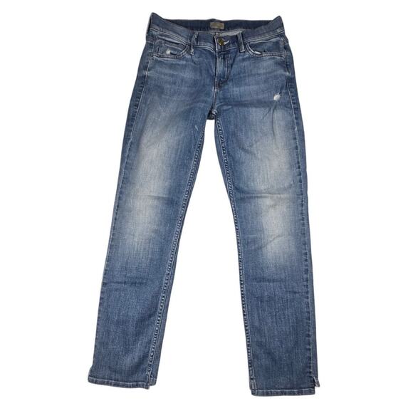 Mother The Rascal Slit Step Shake Well Wash Jeans Blue Cotton Size 25 (26x27) - Picture 1 of 12